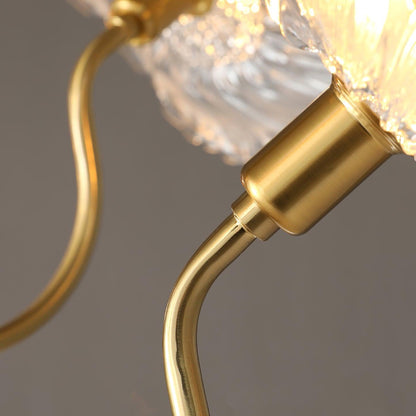 Leaf Glass Chandelier Ceiling Light | Modern Frosted Glass Pendant Lamp