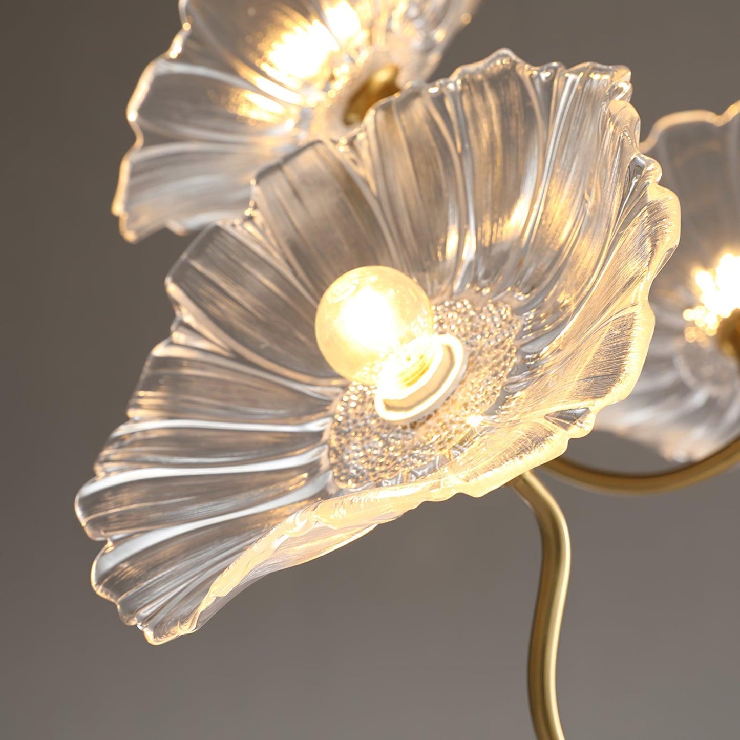 Leaf Glass Chandelier Ceiling Light | Modern Frosted Glass Pendant Lamp