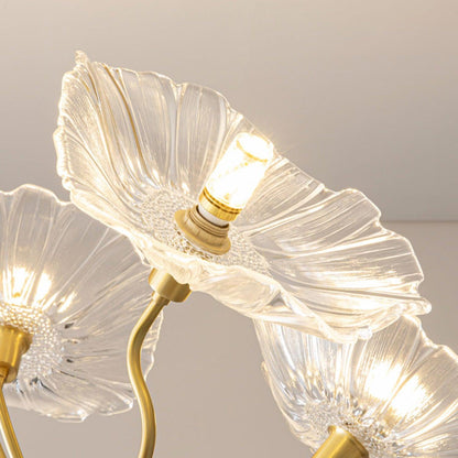 Leaf Glass Chandelier Ceiling Light | Modern Frosted Glass Pendant Lamp