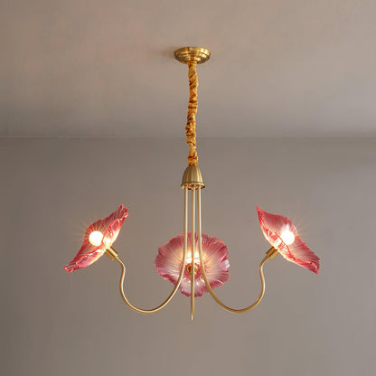 Leaf Glass Chandelier Ceiling Light | Modern Frosted Glass Pendant Lamp
