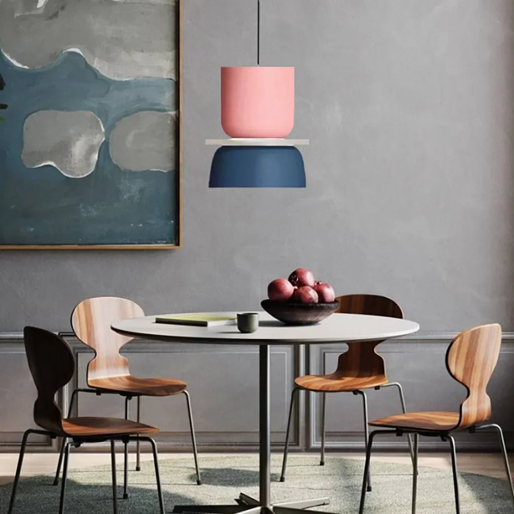 Modern Nordic Pendant Ceiling Light in Colour Block Design | Stylish Ceiling Lamp