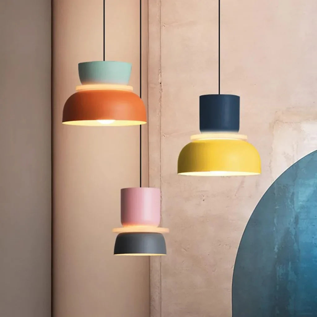 Modern Nordic Pendant Ceiling Light in Colour Block Design | Stylish Ceiling Lamp