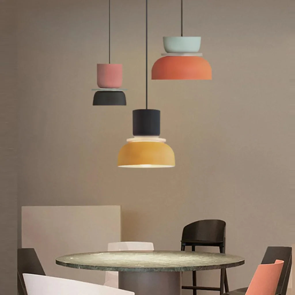 Modern Nordic Pendant Ceiling Light in Colour Block Design | Stylish Ceiling Lamp