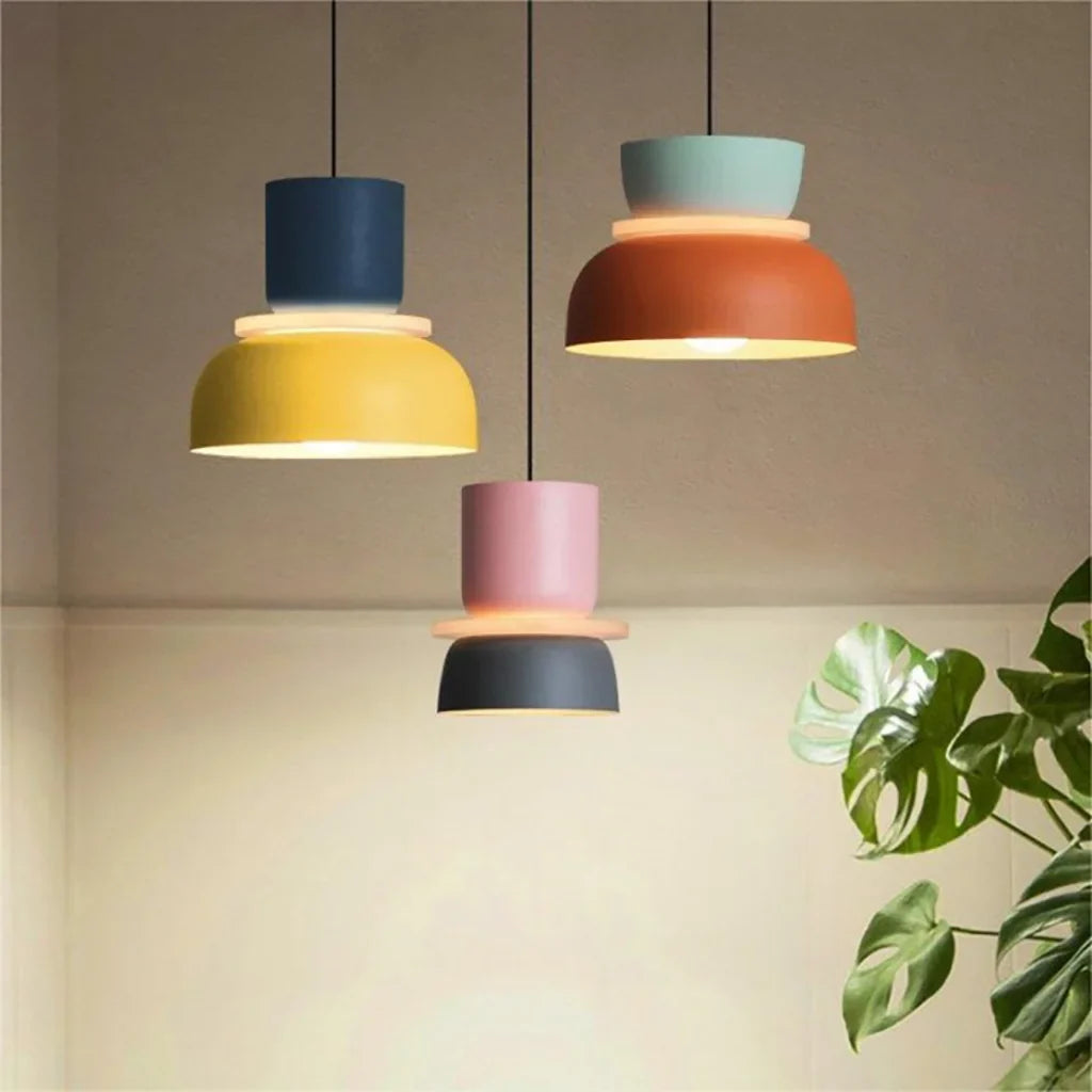 Modern Nordic Pendant Ceiling Light in Colour Block Design | Stylish Ceiling Lamp
