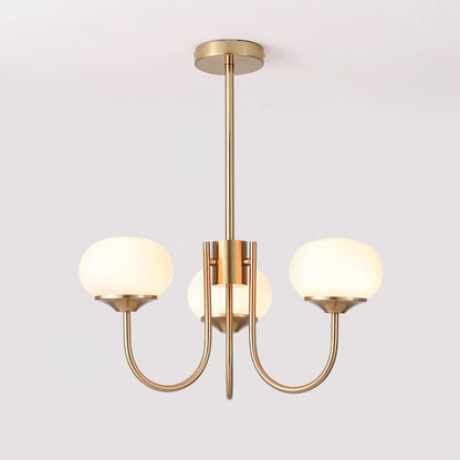 Modern Chandelier Ceiling Light with Pink Glass Shades | Decorative Dining Room Lamp