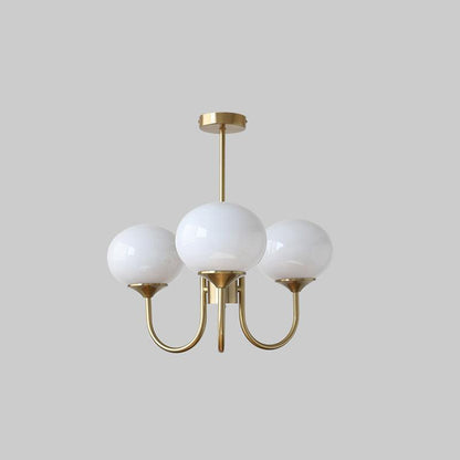 Modern Chandelier Ceiling Light with Pink Glass Shades | Decorative Dining Room Lamp