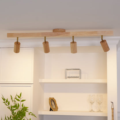 Wooden Track Ceiling Light | Modern LED Spotlight for Living Room or Hallway