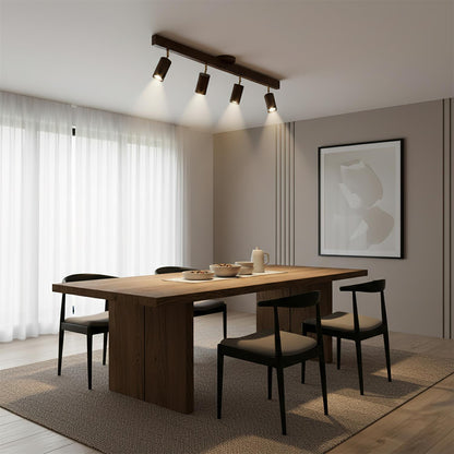 Wooden Track Ceiling Light | Modern LED Spotlight for Living Room or Hallway