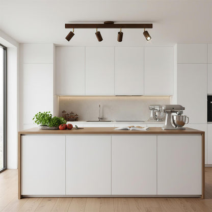 Wooden Track Ceiling Light | Modern LED Spotlight for Living Room or Hallway