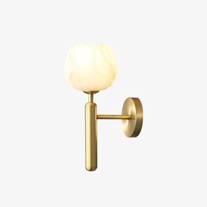 Alabaster Flower Wall Sconce | Elegant Bedroom and Living Room Wall Lamp