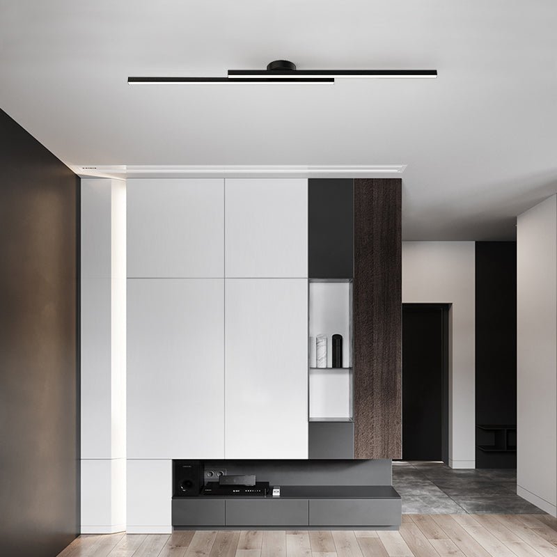 Modern Aluminium LED Ceiling Light | Long Strip Living Room Flush Mount Lamp
