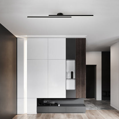 Modern Aluminium LED Ceiling Light | Long Strip Living Room Flush Mount Lamp
