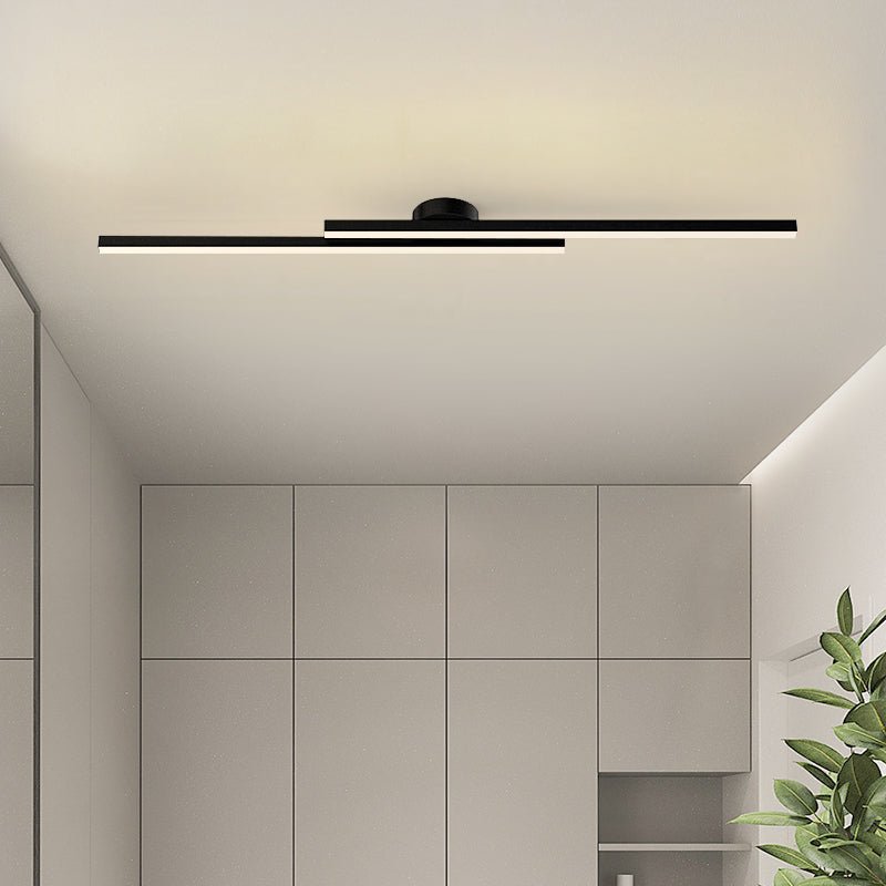 Modern Aluminium LED Ceiling Light | Long Strip Living Room Flush Mount Lamp