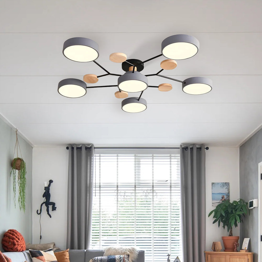 Modern Circular LED Ceiling Light | Contemporary Bedroom Living Room Lamp