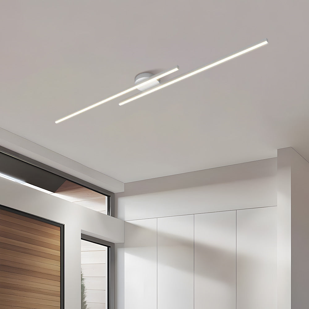 Modern Aluminium LED Ceiling Light | Long Strip Living Room Flush Mount Lamp