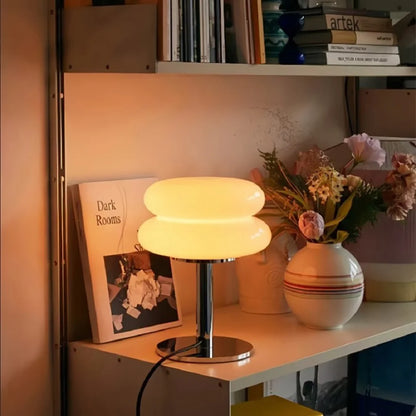 Bauhaus Minimalist Glass Table Lamp for Bedroom and Living Room | Modern Desk Lamp