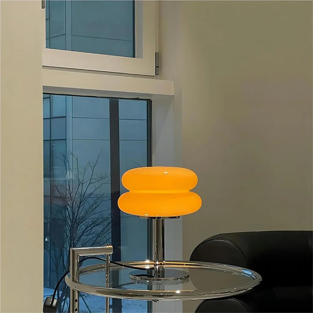 Bauhaus Minimalist Glass Table Lamp for Bedroom and Living Room | Modern Desk Lamp