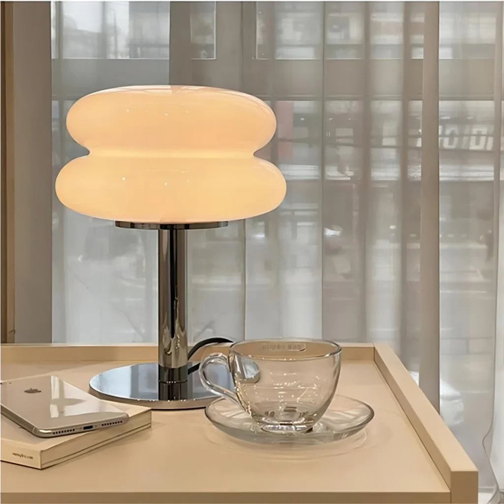 Bauhaus Minimalist Glass Table Lamp for Bedroom and Living Room | Modern Desk Lamp