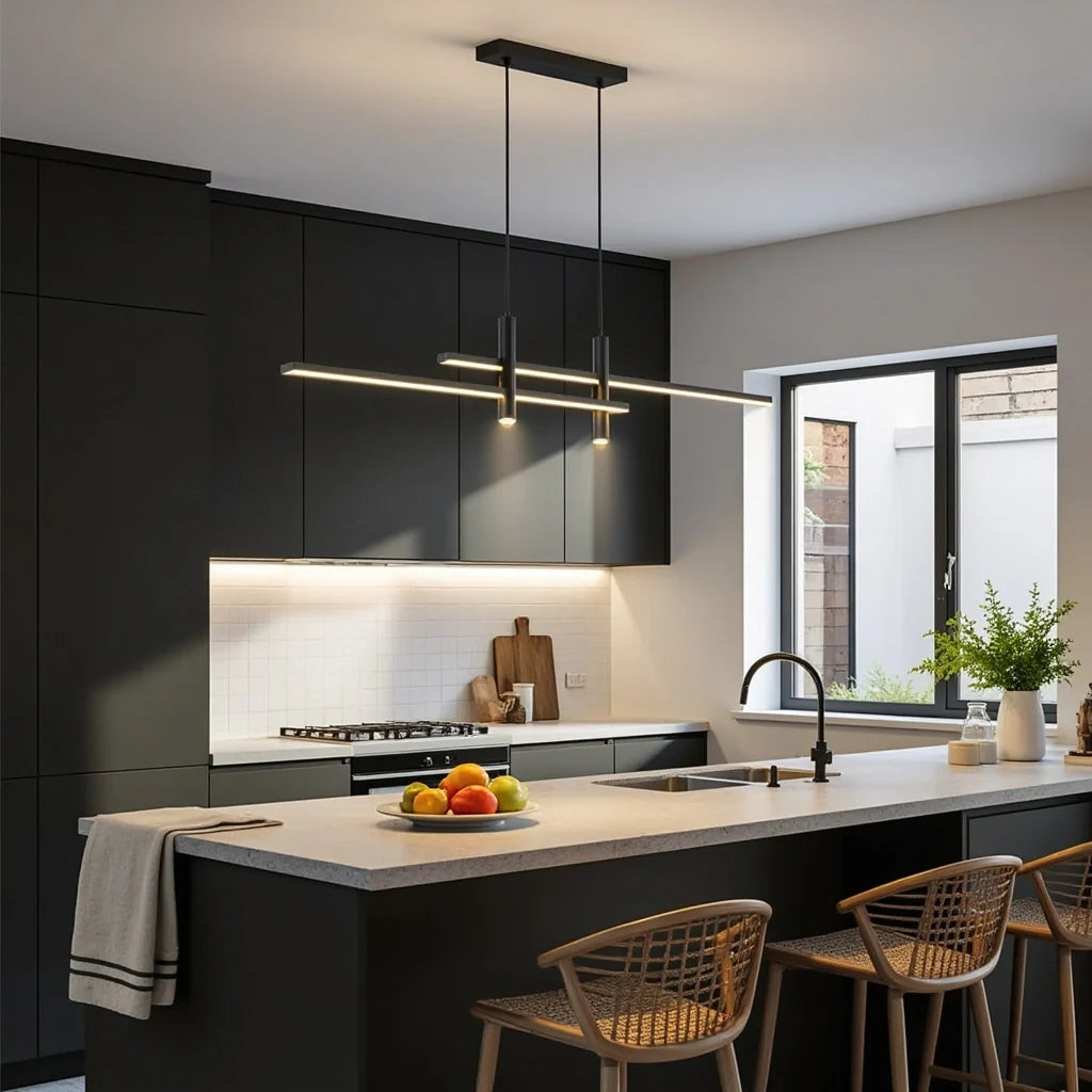 Modern LED Ceiling Lamp with Remote Control | Adjustable Pendant for Kitchen or Dining