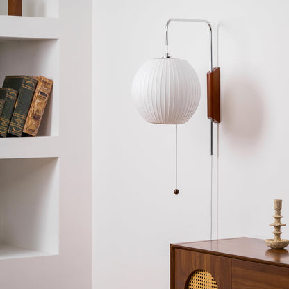 Modern Wall Lamp Sconce with Pull Cord | Adjustable Wall Light for Bedroom