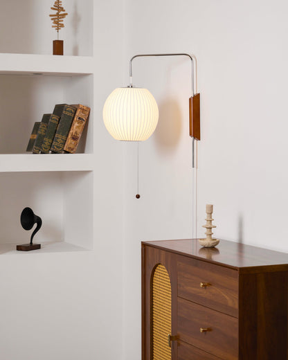 Modern Wall Lamp Sconce with Pull Cord | Adjustable Wall Light for Bedroom