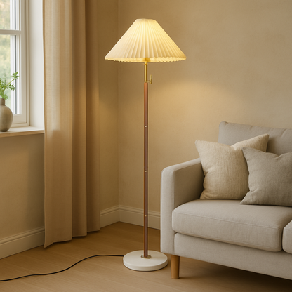 Vintage Wooden Floor Lamp | Modern Standing Light for Living Room and Bedroom