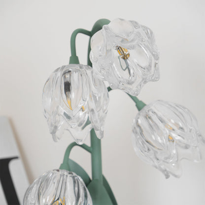 Floral Glass Table Lamp | Nature-Inspired Decorative Light for Bedroom or Living Room