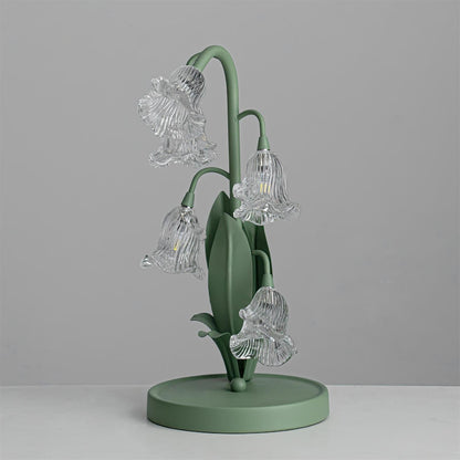 Floral Glass Table Lamp | Nature-Inspired Decorative Light for Bedroom or Living Room
