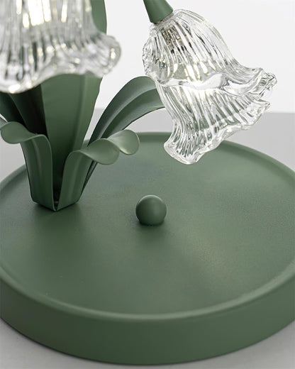 Floral Glass Table Lamp | Nature-Inspired Decorative Light for Bedroom or Living Room
