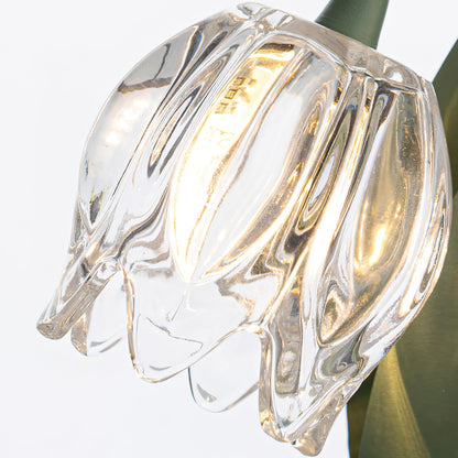 Floral Glass Table Lamp | Nature-Inspired Decorative Light for Bedroom or Living Room
