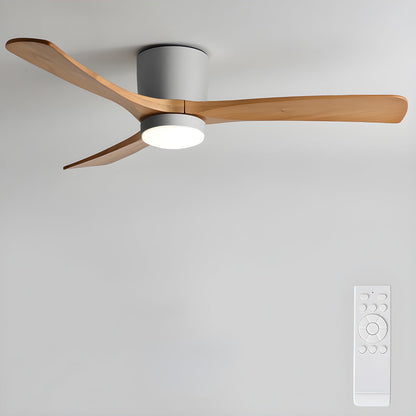Modern Nordic Wooden Ceiling Fan with LED Light | Quiet Bedroom Ceiling Lamp