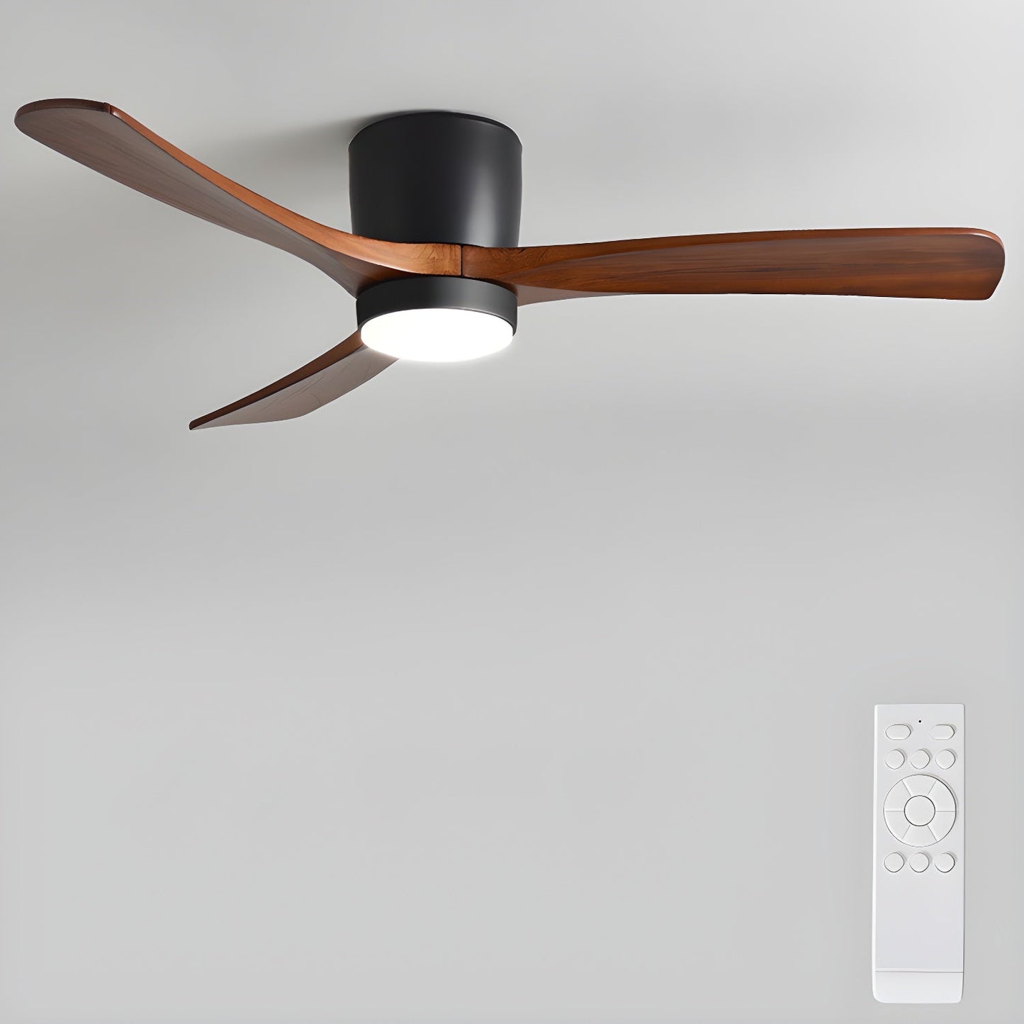 Modern Nordic Wooden Ceiling Fan with LED Light | Quiet Bedroom Ceiling Lamp