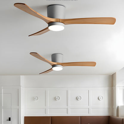 Modern Nordic Wooden Ceiling Fan with LED Light | Quiet Bedroom Ceiling Lamp