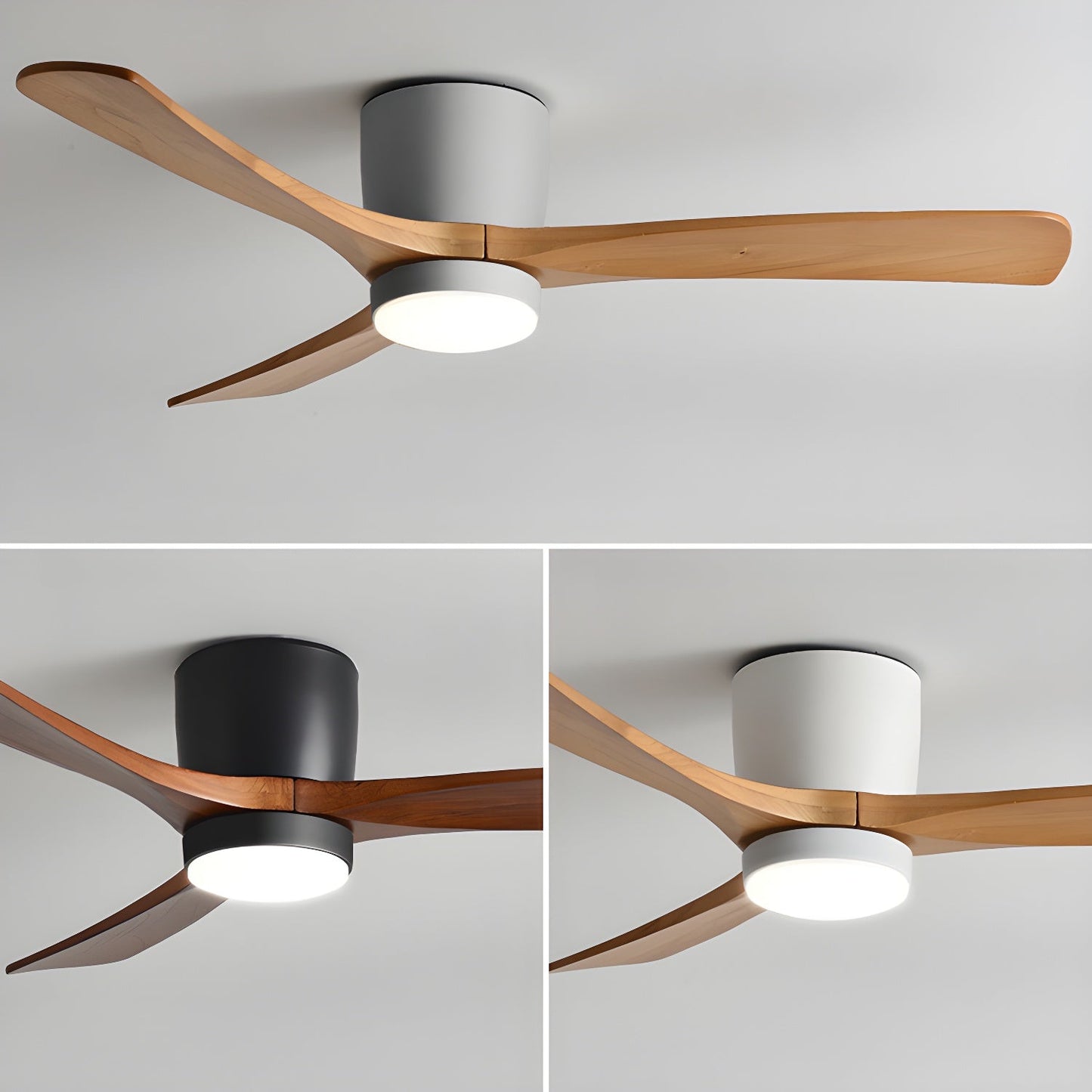 Modern Nordic Wooden Ceiling Fan with LED Light | Quiet Bedroom Ceiling Lamp
