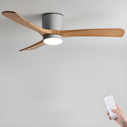 Modern Nordic Wooden Ceiling Fan with LED Light | Quiet Bedroom Ceiling Lamp