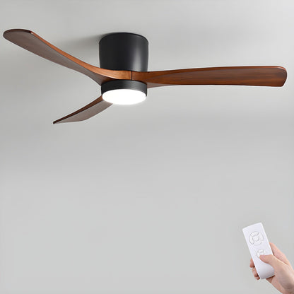 Modern Nordic Wooden Ceiling Fan with LED Light | Quiet Bedroom Ceiling Lamp