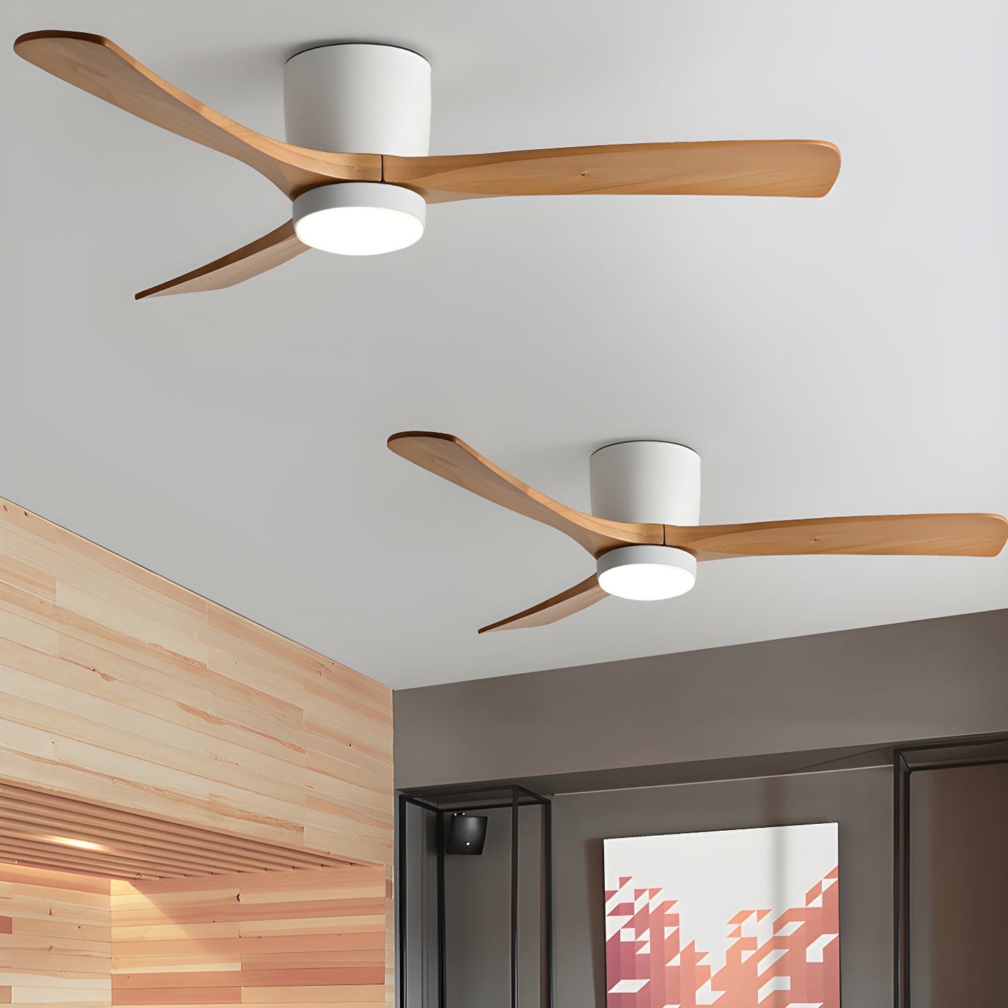 Modern Nordic Wooden Ceiling Fan with LED Light | Quiet Bedroom Ceiling Lamp