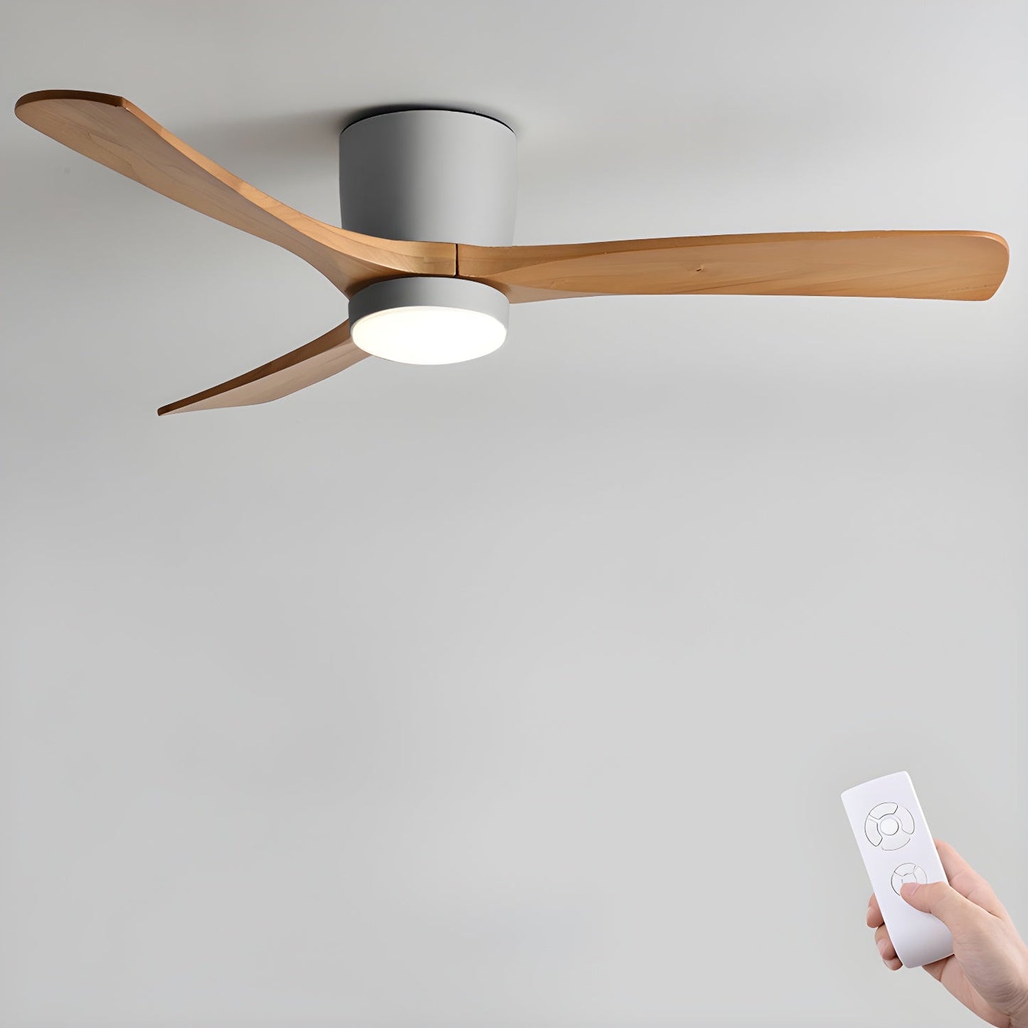 Modern Nordic Wooden Ceiling Fan with LED Light | Quiet Bedroom Ceiling Lamp
