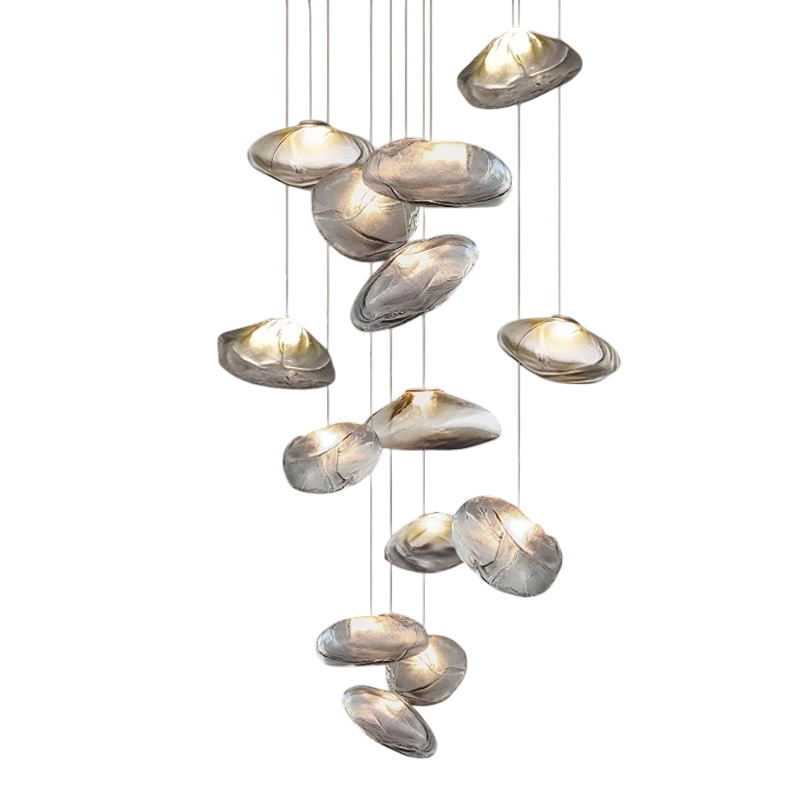Nordic Glass Chandelier | Modern LED Ceiling Light for Living Room and Dining Area