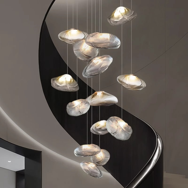 Nordic Glass Chandelier | Modern LED Ceiling Light for Living Room and Dining Area
