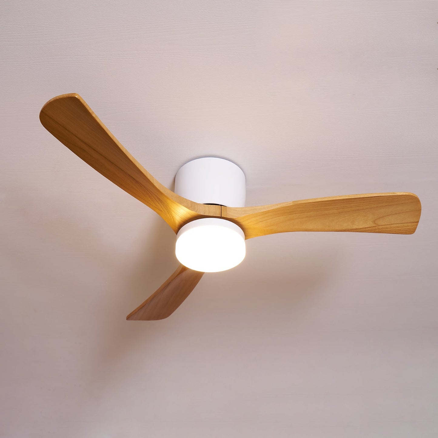Modern Nordic Wooden Ceiling Fan with LED Light | Quiet Bedroom Ceiling Lamp