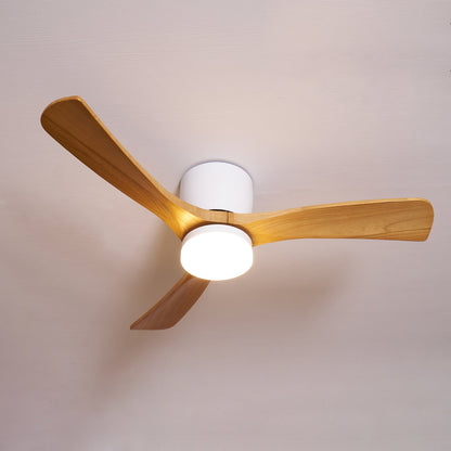 Modern Nordic Wooden Ceiling Fan with LED Light | Quiet Bedroom Ceiling Lamp