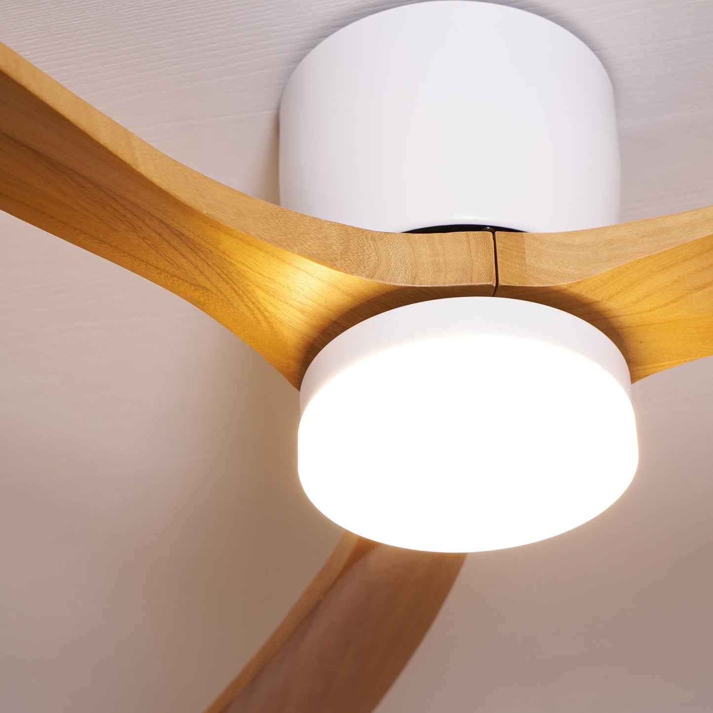 Modern Nordic Wooden Ceiling Fan with LED Light | Quiet Bedroom Ceiling Lamp