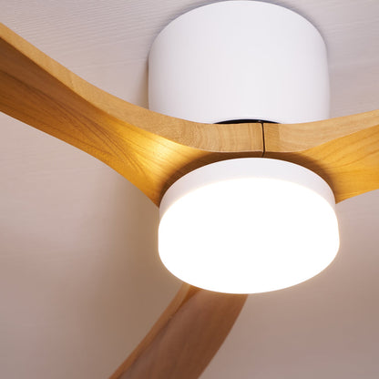 Modern Nordic Wooden Ceiling Fan with LED Light | Quiet Bedroom Ceiling Lamp