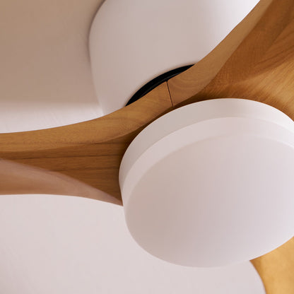 Modern Nordic Wooden Ceiling Fan with LED Light | Quiet Bedroom Ceiling Lamp