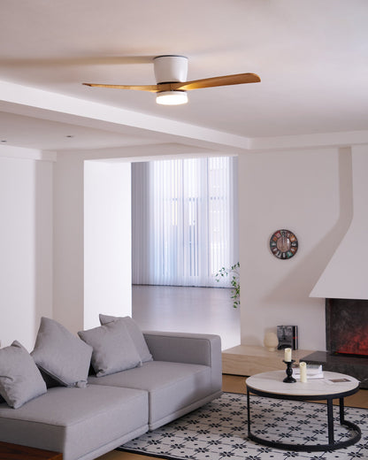 Modern Nordic Wooden Ceiling Fan with LED Light | Quiet Bedroom Ceiling Lamp
