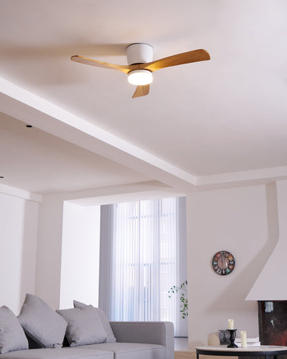 Modern Nordic Wooden Ceiling Fan with LED Light | Quiet Bedroom Ceiling Lamp