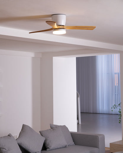 Modern Nordic Wooden Ceiling Fan with LED Light | Quiet Bedroom Ceiling Lamp