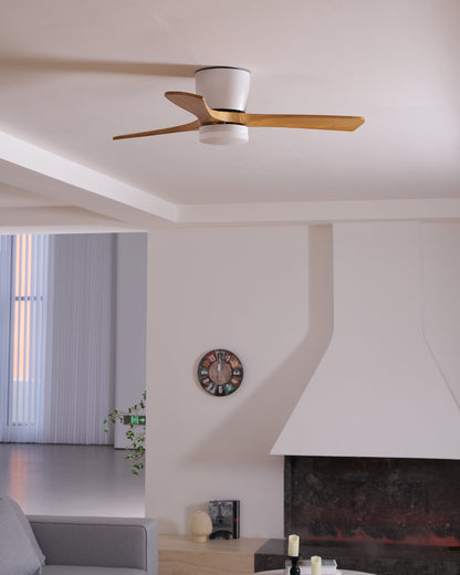 Modern Nordic Wooden Ceiling Fan with LED Light | Quiet Bedroom Ceiling Lamp