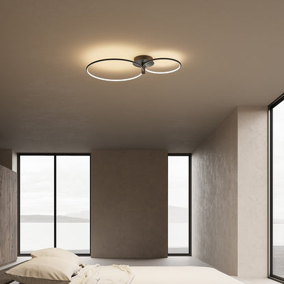 Modern Double Ring LED Ceiling Light | Dimmable Bedroom Living Room Lamp